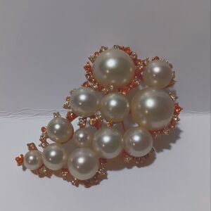 Pearl and Rhinestone Brooch